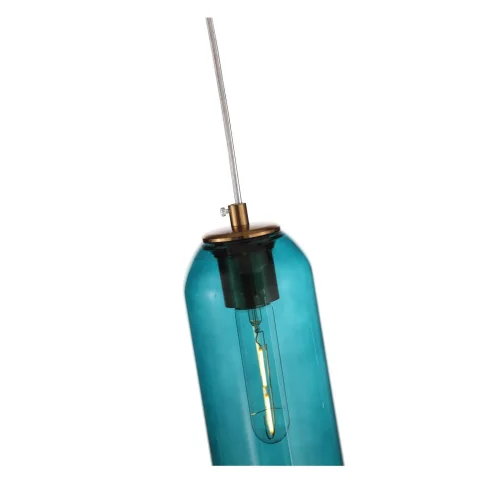Светильник подвесной Callana SL1145.383.01 ST-Luce голубой 1 лампа, основание латунь в стиле современный выдувное фото 3